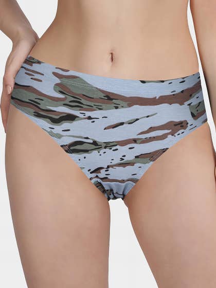 Susie Camouflage Blue Printed Full Coverage Hipster Panty