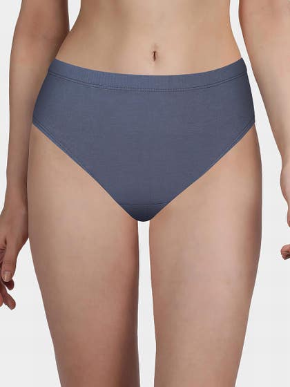 Susie Grey Solid Full Coverage Hipster Panty