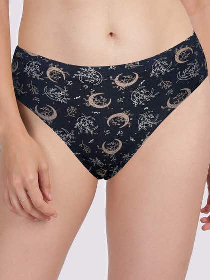 Susie Moonlit Ocean Moon Leaves Full Coverage Hipster Panty