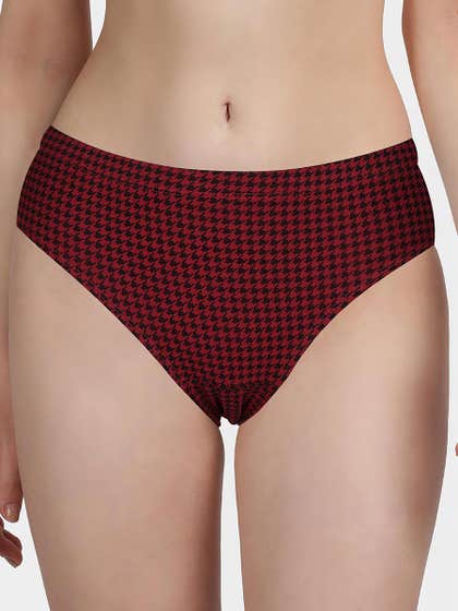 Susie Red Black Printed Full Coverage Hipster Panty