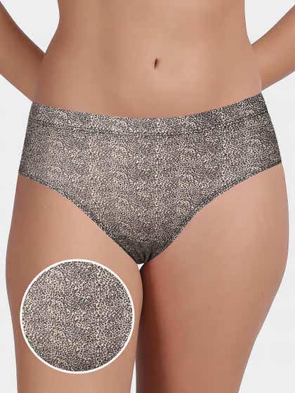 Susie True Black Cheetah Printed Full Coverage Hipster Panty