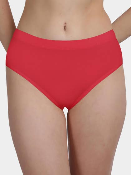 Susie Bright Red Mid Waist Full Coverage Hipster Panty