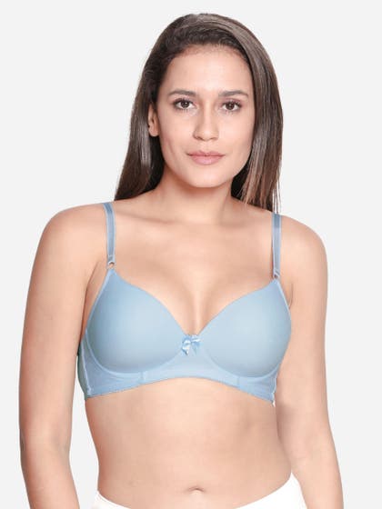 Susie Delicate Blue Everyday Cotton Padded Wirefree T-shirt Bra