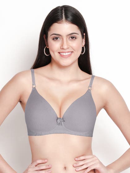 Susie Wind Chime Grey Everyday Cotton Padded Wirefree T-shirt Bra