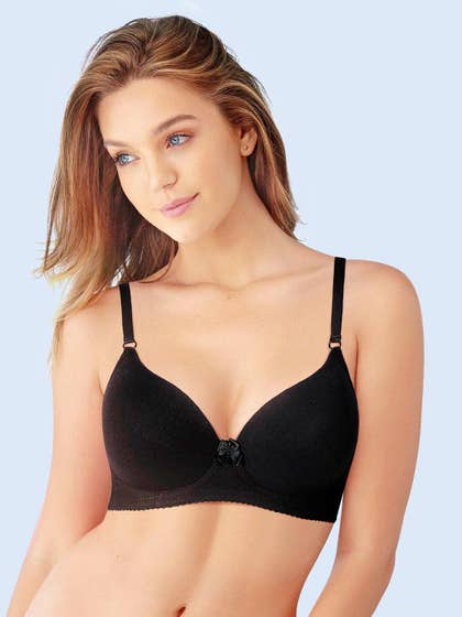 Susie Black Beauty Everyday Cotton Padded Wirefree T-shirt Bra