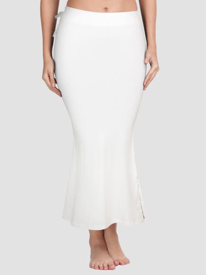 United Classic White Side Slit Everyday Saree Shapewear