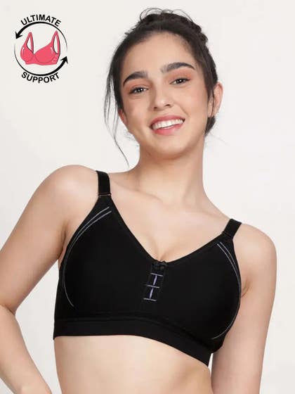 Susie Black Beauty Side Encircled Contrast Cutwork Everyday Bra