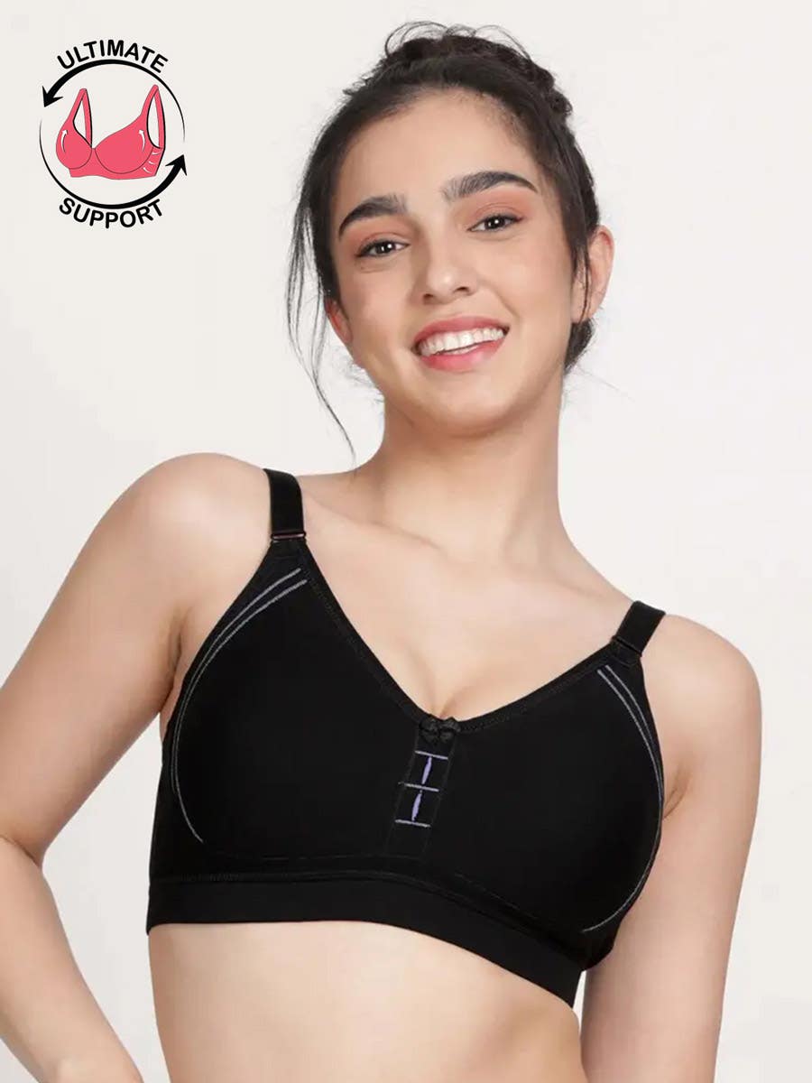 Taabu Black Beauty Heart Print Padded Wirefree T shirt Bra