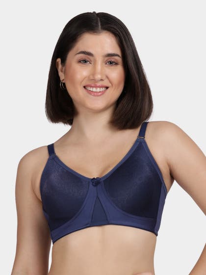 Susie Patriot Blue Jacquard Moulded Wirefree Everyday Bra