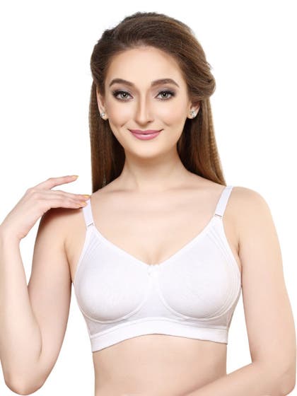 Libra White Full Coverage Side Encircled Non Padded Hi Support Bra