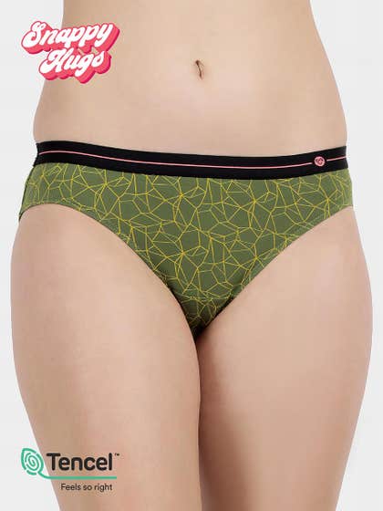 Shyaway Snappy Hugs Citrus Lime Printed Micromodal Bikini Panty