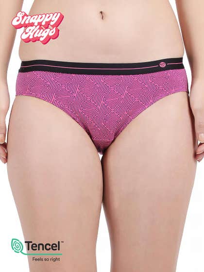 Shyaway Snappy Hugs Hot Pink Printed Micromodal Bikini Panty