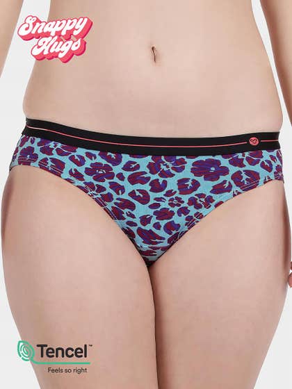 Shyaway Snappy Hugs Pastel Turquoise Printed Micromodal Bikini Panty