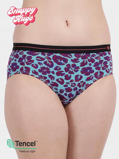 Shyaway Snappy Hugs Pastel Turquoise Printed Micromodal Hipster Panty