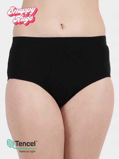 Shyaway Black Beauty Solid Modal Highwaist Hipster Panty