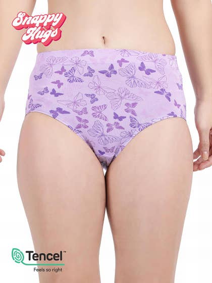 Shyaway Snappy Hugs Orchid Bloom Printed Micromodal Highwaist Hipster Panty