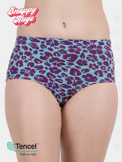 Shyaway Snappy Hugs Pastel Turquoise Printed Micromodal Highwaist Hipster Panty