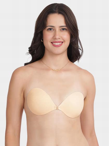Shyle Nude Padded Cup Adhesive Center Buckle Stick On Bra