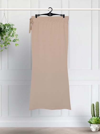 United Classic Candied Ginger Skin Flawless Fit Side Slit Saree Shapewear