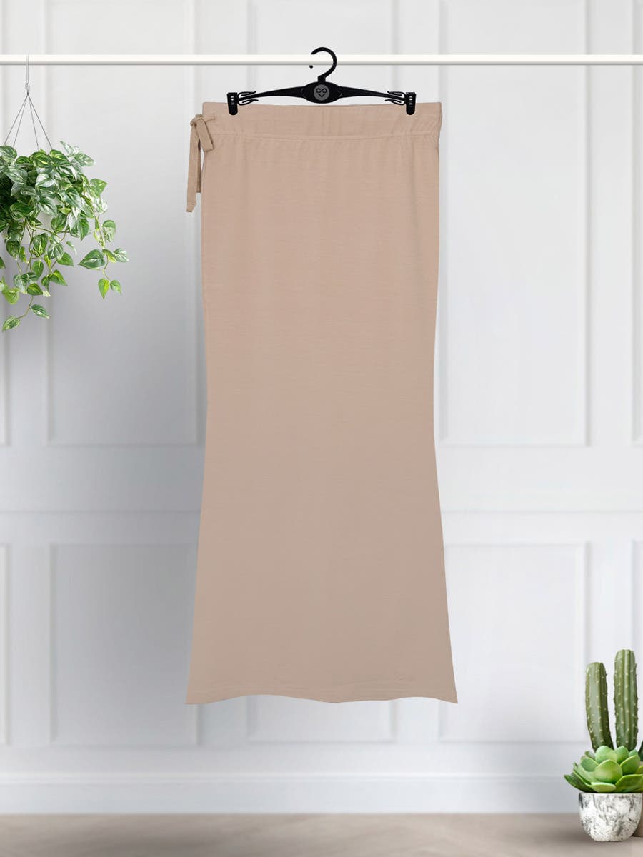 United Classic Candied Ginger Skin Flawless Fit Side Slit Saree Shapewear
