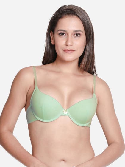 Susie Mint Green Melange Padded Wired T Shirt Bra