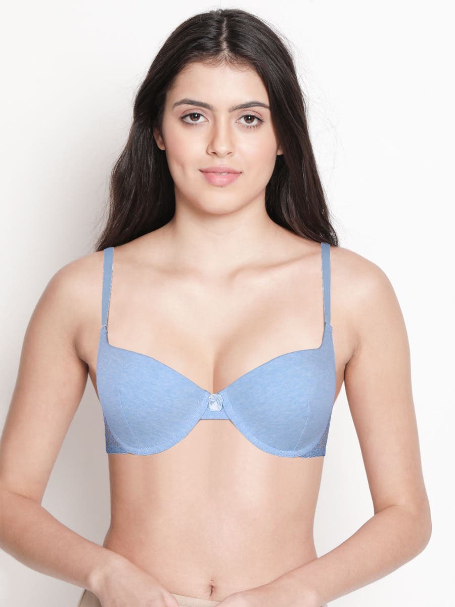 Taabu Black Beauty Heart Print Padded Wirefree T shirt Bra