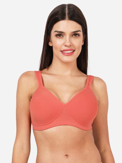 Taabu Camellia Orange Everyday Broad Strap Padded Wirefree Bra
