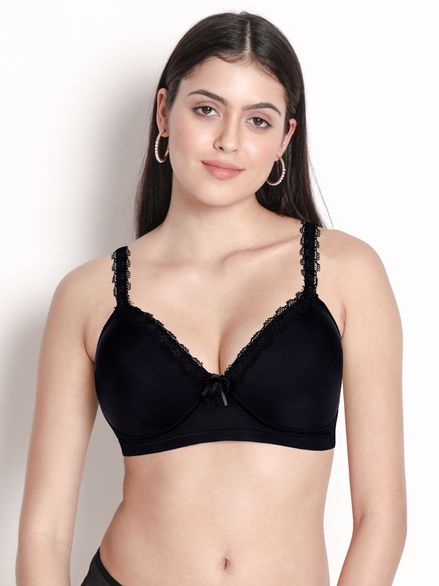 Taabu Black Beauty Heart Print Padded Wirefree T shirt Bra