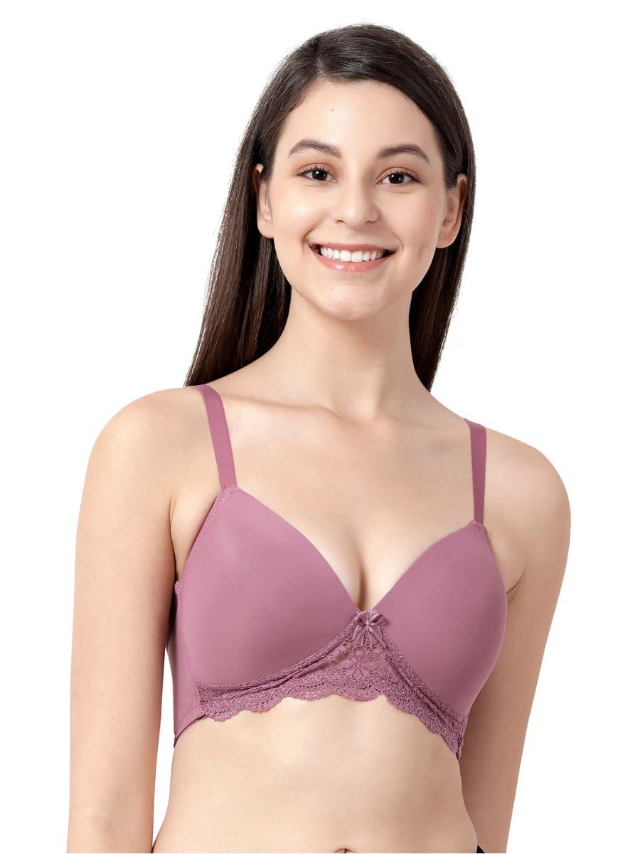 Taabu Black Beauty Heart Print Padded Wirefree T shirt Bra