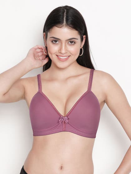 Taabu Dusky Mauve Satin Trim Padded Wirefree T-shirt Bra