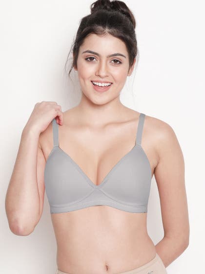 Taabu Cloud Grey Padded Casual Full Coverage Bra