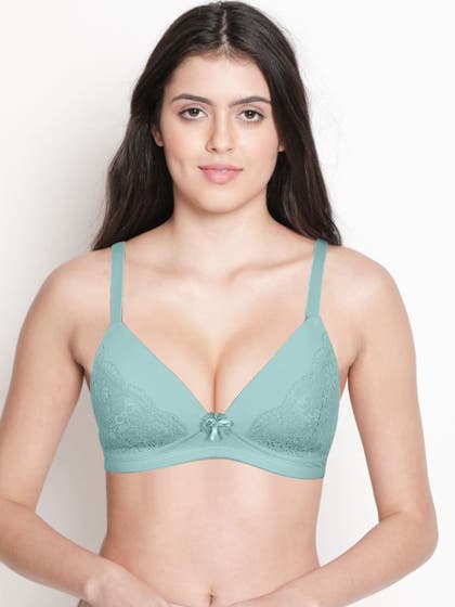Taabu Delicate Blue Lace Cup Padded Wirefree Bra