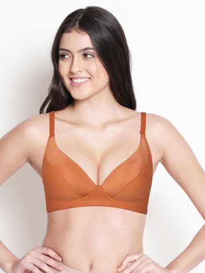 Taabu Coral Reef Satin Cup Padded Wirefree Plunge Bra