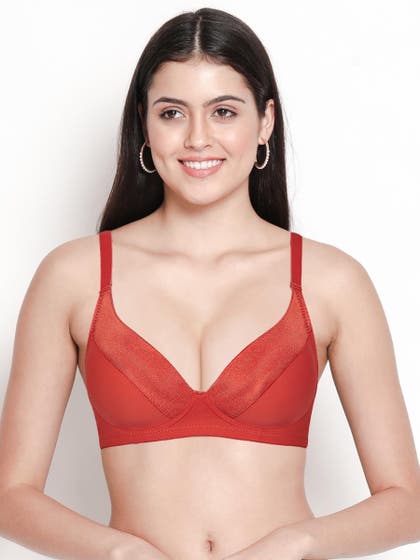 Taabu Rose of Sharon Satin Cup Padded Wirefree Plunge Bra