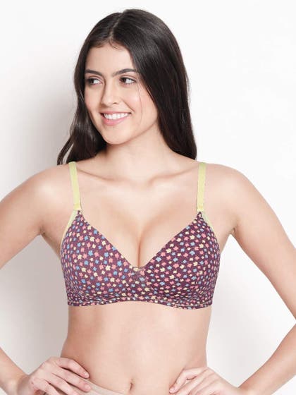 Susie Mauve Maple Leaf Printed Everyday Bra