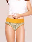 Susie White Green Yellow Lotus Print Comfy Cotton High Waist Hipster Panty