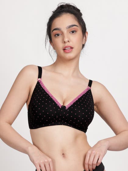 Susie BlackBeauty Light Pink Polka Printed 3/4th Coverage Bra