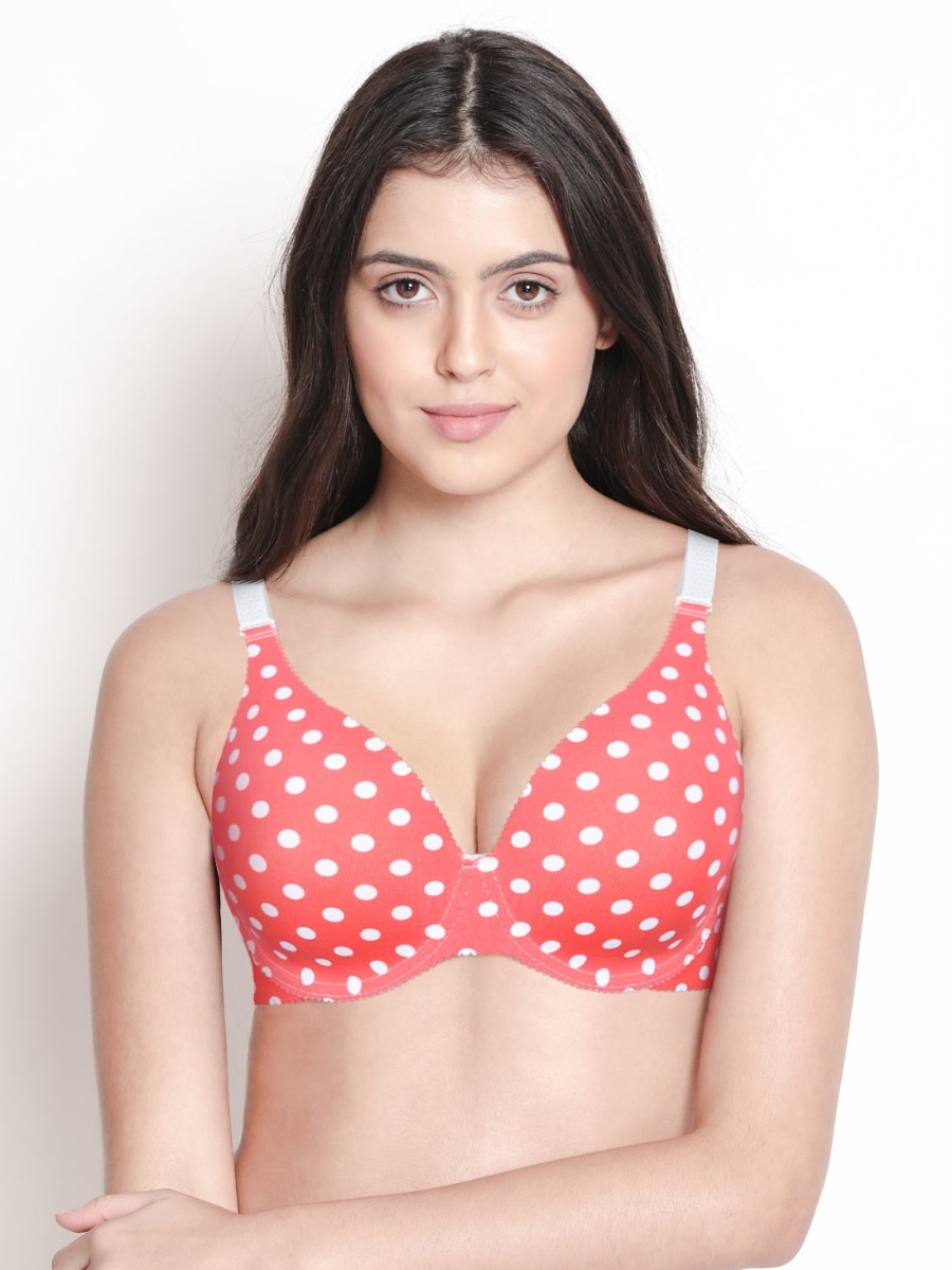 Taabu Black Beauty Heart Print Padded Wirefree T shirt Bra