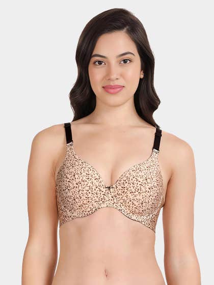Shyaway HANA Brown Leafy Broad Winged Seamless T-Shirt Bra