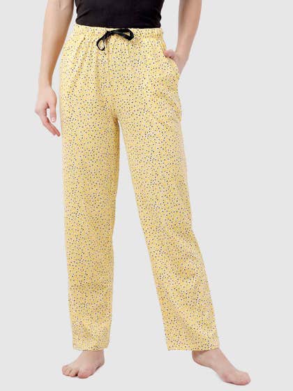 Shyaway Yellow Printed Nightwear Pyjama Pant 