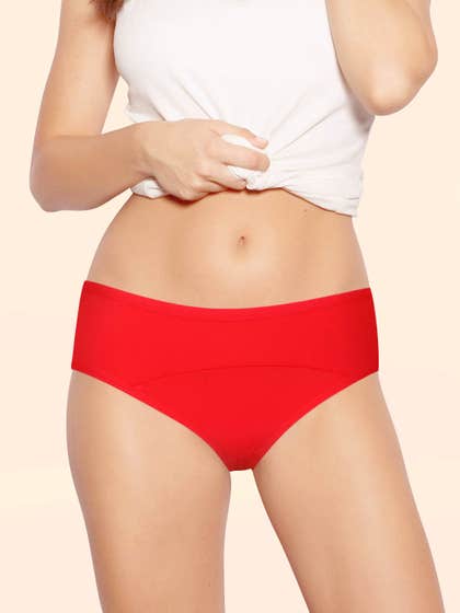 Taabu Molten Lava Red Soft Elastic Full Coverage Bikini Panty