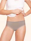 Taabu Taupe Grey Lace Trim Medium Coverage Bikini Panty