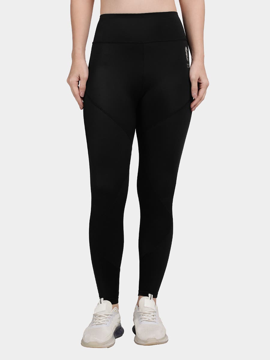 United Classic Black Zig Zag Seam Workout Leggings