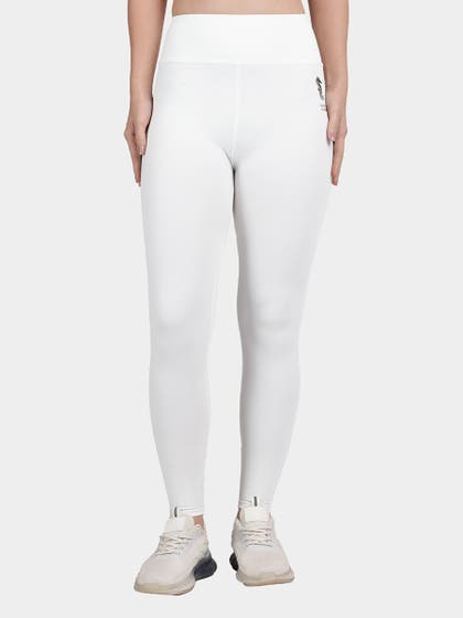 United Classic White Zig Zag Seam Workout Leggings