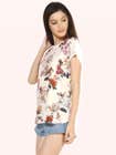 United Classic Blush Pink Floral Casual Printed High-Low Top
