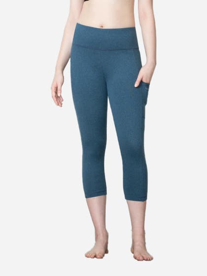 Van Heusen Ocean Blue Side Pocket Yoga Capri Legging