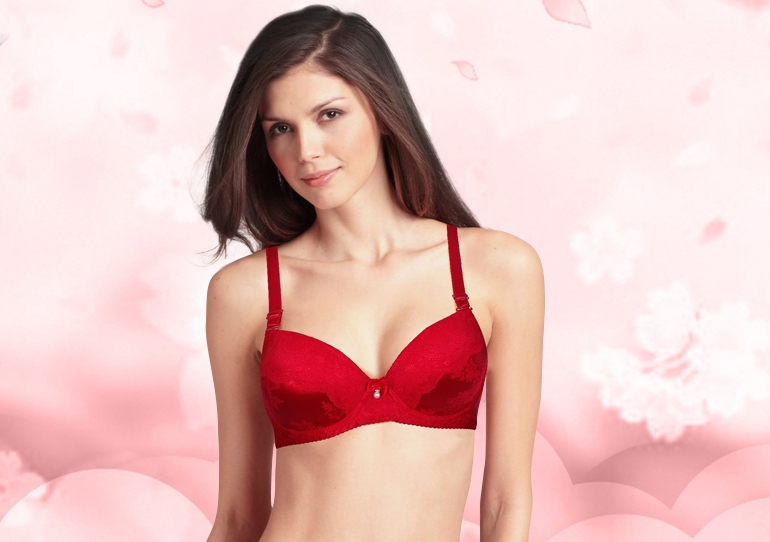 Romantic Red Bridal Bra